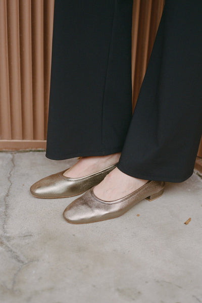 【MARYAM NASSIR ZADEH】FLAT SHOES Maryam Nassir Zadeh - Metallic Anthracite Serafina Flat