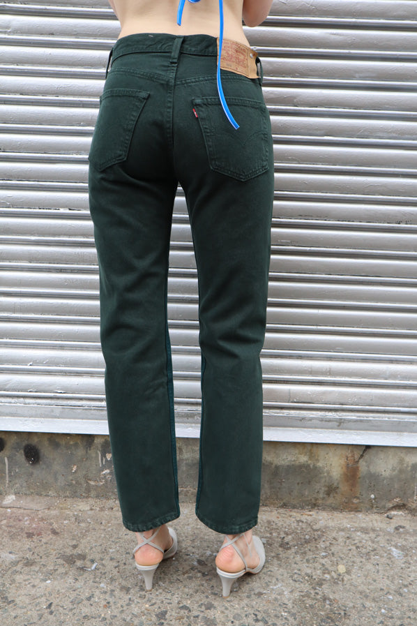 JEANSPLEATFRONT, OLIVE GREEN/BLUE GREEN – Maryam Nassir Zadeh