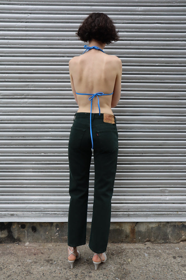 JEANSPLEATFRONT, OLIVE GREEN/BLUE GREEN – Maryam Nassir Zadeh