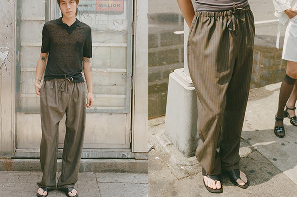 Straight pants Maryam Nassir Zadeh Burgundy size M International in  Polyester - 41208636